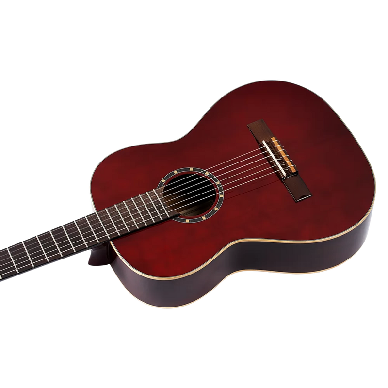 Ortega R121-7/8WR Family Series 7/8-Size Classical Guitar Transparent Wine Red w/Gig Bag