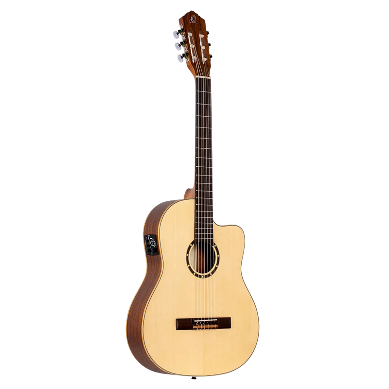 Ortega RCE125SN Family Series Thinline Acoustic-Electric Classical Guitar Satin Natural w/Gig Bag