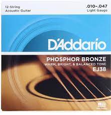 D'Addario EJ38 12-String Light Gauge Phosphor Bronze .010-.047