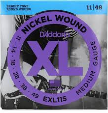 D'Addario EXL115 Medium Gauge Nickel Wound Electric Strings .011-049